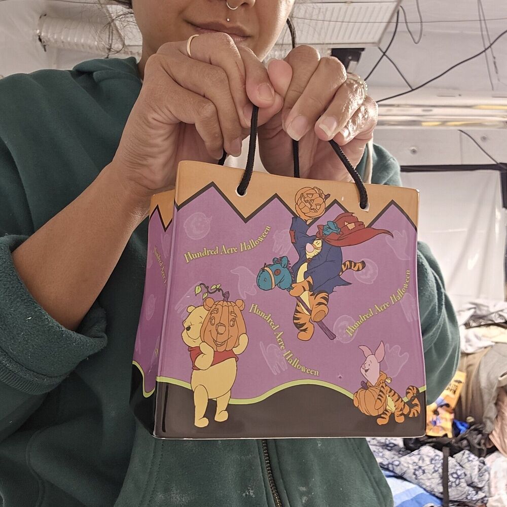 Y2K Haunted Pooh Ceramic Trick Treat Bag Tigger Halloween Piglet Kawaii Cute